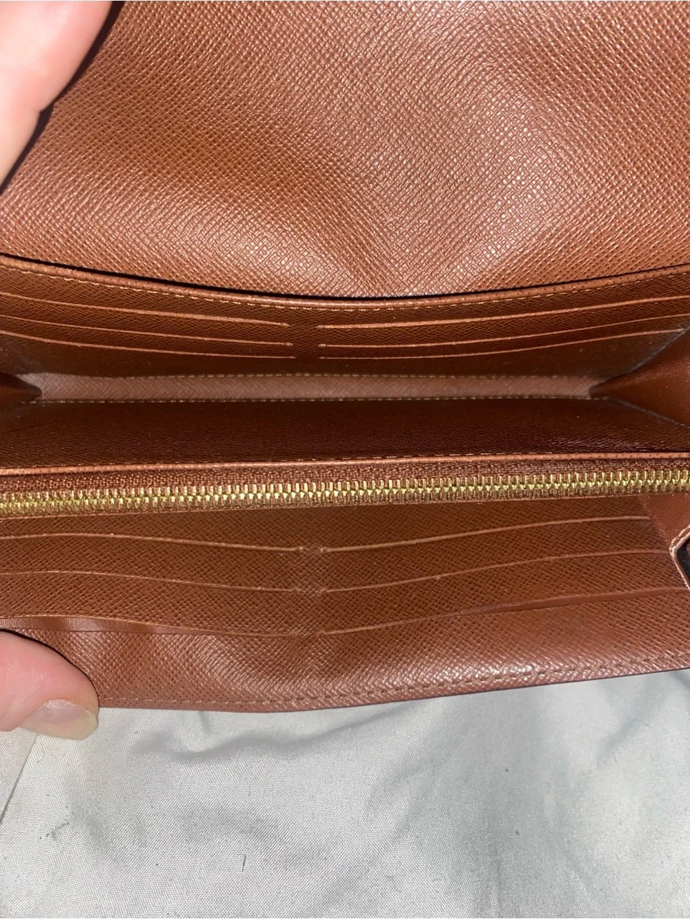 Louis Vuitton Monogram Fold-Over Continental Wallet in Brown and Gold